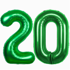 40 Inch Number 20 Balloons Giant Jumbo 20Th Foil Mylar Helium Balloon Green 20 Years Old Birthday Digital Balloons 20Th Birthday