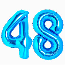 Uwpvowsr Blue Number 48 Balloons 40 Foil Number Balloon 48Th Birthday Balloons Digit 48 Helium Big Balloons For Birthday Party