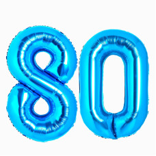 Uwpvowsr 40 Inch Large 80 Number Balloons Blue Big Foil Number Balloons Giant Helium Happy 80Th Birthday Party Decorations For