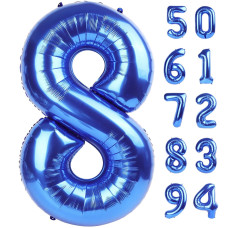 Navy Blue 8 Balloon Number Balloon 40 Inch Blue Birthday Decorations 8 18 28 38 80 Birthday Balloons 8Th Blue Party Supplies