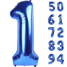 40 Inch Navy Blue 1 Balloon For First Birthday Blue One 1St Number Balloon Birthday Decorations For Man 10Th 21St Giant Numbe