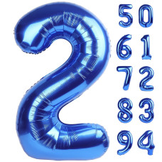 Navy Blue 2 Balloon Number Balloon 40 Inch Two Balloon Number Birthday Decorations Second 2Nd Birthday Party Supplies Number