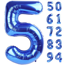 Navy Blue 5 Balloon Number Balloon 40 Inch Blue Party Supplies 5Th Birthday Balloon Decorations 5 Number Balloons Number 5