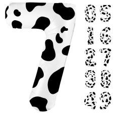 40 Inch Cow Print Balloon Number 7 Balloons Cow Balloons For 7St Birthday Decoration Large Cow Number Balloons For Western Par