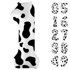 40 Inch Cow Print Balloon Number 1 Balloons Cow Balloons For 1St Birthday Decoration Large Cow Number Balloons For Western Par