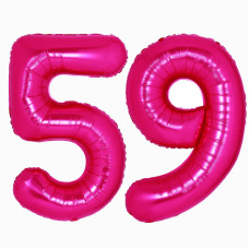 Hot Pink Number 59 Balloons 40 Inch Foil Number Balloon 59Th Birthday Balloons Digit 59 Helium Big Balloons For Birthday Party D