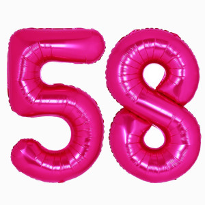 Uwpvowsr Pink Number 58 Balloons 40 Inch Foil Number Balloon 58Th Birthday Balloons Digit 58 Helium Big Balloons For Birthday Pa