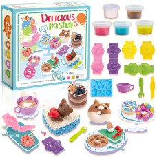 Yiqis Delicious Pastries Play Dough Set For Kids Ages 3 5 Colors Dough 1Ounce Cans Multicolour