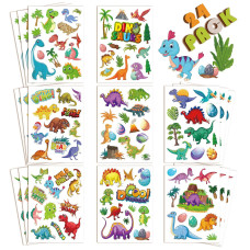 24 Sheets Dinosaur Stickers For Kids Nonrepeating Dinosaur Theme Birthday Party Favors Supplies Teacher Reward Stickers