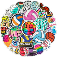 200Pcs Waterproof Volleyball Stickers Large Vinyl Volleyball Stickers For Water Bottles Volleyball Gifts For Teen Girls Team