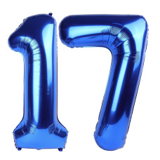 Navy Blue Number 17 Balloon 40 Inch 17 Number Balloon 17Th Navy Blue Birthday Decorations 17 Year Old Girls Boys Blue Party S