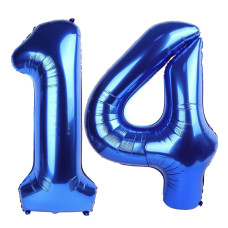 Navy Blue Number 14 Balloon 40 Inch 14 Number Balloon 14Th Navy Blue Birthday Decorations 14 Year Old Girls Boys Blue Party S