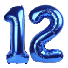 Navy Blue Number 12 Balloon 40 Inch 12 Number Balloon 12Th Navy Blue Birthday Decorations 12 Year Old Girls Boys Blue Party S