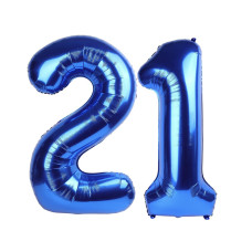 Navy Blue Number 21 Balloon 40 Inch 21 Number Balloon 21St Navy Blue Birthday Decorations 21 Year Old Women Men Blue Party Su