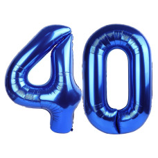 Navy Blue Number 40 Balloon 40 Inch 40 Number Balloon 40Th Navy Blue Birthday Decorations 40 Year Old Women Men Blue Party Su