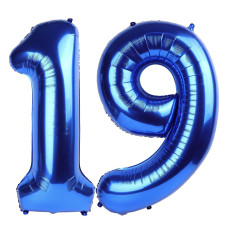 Navy Blue Number 19 Balloon 40 Inch 19 Number Balloon 19Th Navy Blue Birthday Decorations 19 Year Old Girls Boys Blue Party S