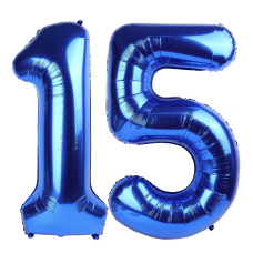 Navy Blue Number 15 Balloon 40 Inch 15 Number Balloon 15Th Navy Blue Birthday Decorations 15 Year Old Girls Boys Blue Party S