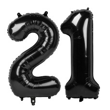 Black Number 21 Balloon 40 Inch 21 Number Balloons 21St Black Birthday Decorations 21 Year Old Women Men Party Supplies