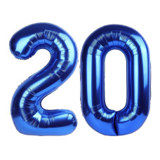 Navy Blue Number 20 Balloon 40 Inch 20 Number Balloon 20Th Navy Blue Birthday Decorations 20 Year Old Girls Boys Blue Party S