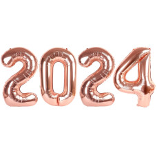 Rose Gold 2024 Balloon Number Balloons 40 Inch 2024 Balloon Number Birthday Decorations 2024 Birthday Party Supplies Number