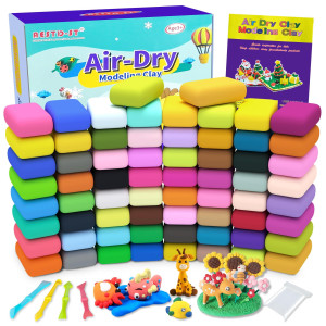 Air Dry Clay 66 Colors Modeling Clay For Kids Diy Model Magic Clay Molding Clay Kit With Sculpting Tools Nonsticky Soft And