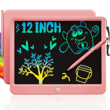 Tekfun Lcd Writing Tablet For Kids Girls Toys 12 Inch Erasable Drawing Tablet Doodle Board Colorful Doodle Pad Back To School