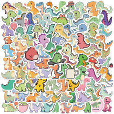 100Pcs Dinosaur Stickers Cute Waterproof Cartoon Stickers For Kids For Stationery Luggage Teaching Rewards Dinosuar