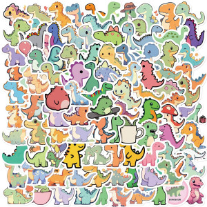 100Pcs Dinosaur Stickers Cute Waterproof Cartoon Stickers For Kids For Stationery Luggage Teaching Rewards Dinosuar