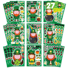 27 Sheets St Patricks Day Stickers For Kids Toddlers Make A Face Stickers Saint Patrick Irish Stickers Make Your Own Stickers