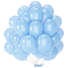 Partywoo Pearl Light Blue Balloons 50 Pcs 12 Inch Light Blue Balloons Pearl Blue Balloons For Balloon Garland Balloon Arch As