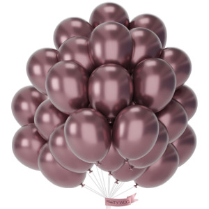 Partywoo Metallic Pinkish Brown Balloons 50 Pcs 12 Inch Metallic Brown Balloons Brown Balloons For Balloon Garland Or Arch As