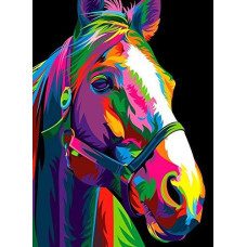 Jingzhouyang Paint By Numbers For Kids Adults Beginner Painting Gift Kits L 16 W 20 Colorful Horse