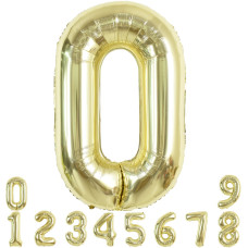 Toniful 40 Inch Light Gold Large Numbers Balloon 09 Birthday Party Decorations Foil Mylar Big Number 0 Balloon Digital 0 For Bi