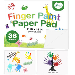 Aroic 36 Sheets Finger Paint Paper 11 X 14 Inches Paint Pad For Kids Fingerpaint Paper For Toddlers And Kids Kids Art Supplie