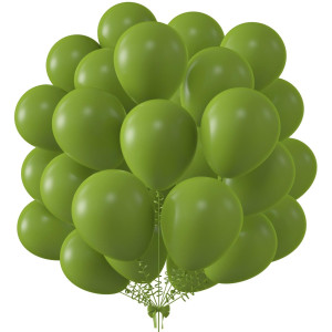 Kalor 12 Inch Retro Olive Green Balloons 50 Pcs Latex Helium Balloons For Kids Birthday Party Baby Shower Wedding Graduate