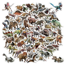 100Pcs Jurassic Dinosaur Stickers For Kids Waterproof Vinyl Dino Stickers For Waterbottle Scrapbook Laptop Skateboard Computer S