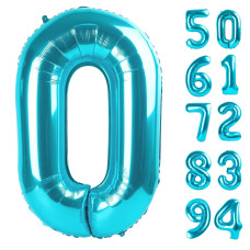 Number Balloon 40 Inch Blue 0 Number Balloons 10 20 30 40 50 Numbers Balloon Birthday Decorations Blue Party Supplies For Wom