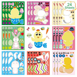 Biovitalia 24 Sheets Easter Stickers Make Your Own Stickers For Kids Toddlers Make A Face Stickers With Easter Animal Easter