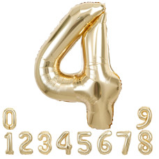 40 Inch White Gold Numbers 4 Balloons Digit 4 Helium Balloons Foil Mylar Big Number Pastel Balloons For 4 Years Old Birthday Par