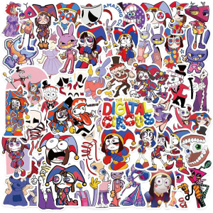 Ziyziiy 50Pcs The Amazing Digital Circus Stickers For Water Bottle Cute Cartoon Waterproof Vinyl Decal For Teen Girl Kids Lapto