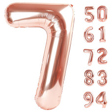 Rose Gold 7 Balloon Number Balloons 40 Inch 7Th Birthday Decorations For Girls Boys Kids Party Decoration For Women Men Numb