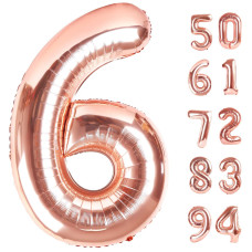 Rose Gold 6 Balloon Number Balloons 40 Inch 6Th Balloons For Birthday Decorations Rose Gold Party Supplies 6 Birthday Balloon