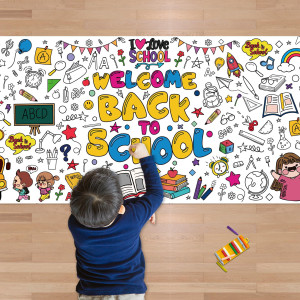 Ohome Back To School Giant Coloring Postertablecloth Back To School Decorations 30 X 72 Inches Kindergarten School Supplies