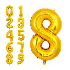 Pigetale 40 Inch Number 8 Balloon Giant Self Inflating Gold Number Balloons 09 Digit 8 Helium Balloons Foil Mylar Big Number