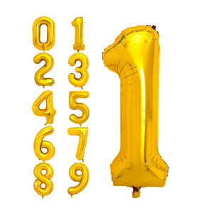 Pigetale 40 Inch Gold Large Number 1 Balloon For 1St Birthday Decoration Giant Jumbo Self Inflating Foil Number Balloons 09 Fo