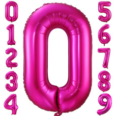 0 Balloon Number Hot Pink 0 Birthday Balloon 40 Inch Foil Mylar Large 0 Balloon Numbers For Birthday Party Anniversary Festival