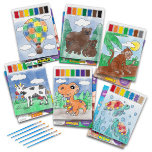 Imagination Works Paint With Water Books For Kids 6 Pack Watercolor Coloring Book Set For Toddler Activities Spillproof Kid