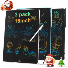 3 Pack 16 Inch Lcd Writing Tablet For Kids Adults Toddler Toys 3 4 5 6 Doodle Board Sensory Toys For Toddlers Road Trip Essentia