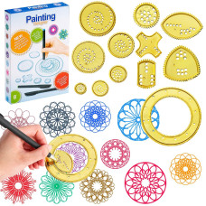 Chivao Spiral Art Gear Geometric Ruler Spiral Circle Template For Drawing Plastic Template Ruler Drawing Toys Spiral Curve Stenc