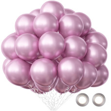 Oumuamua Metallic Pink Balloons Light Pink Balloon 50Pcs Chrome Pastel Pink Latex Balloons Pearl Pink Balloons For Women Girls